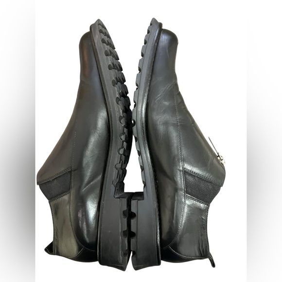Sport Donald J Pliner Leather Zip Loafers Black Chunky Lug Sole Womens Size 10 M - Picture 13 of 14